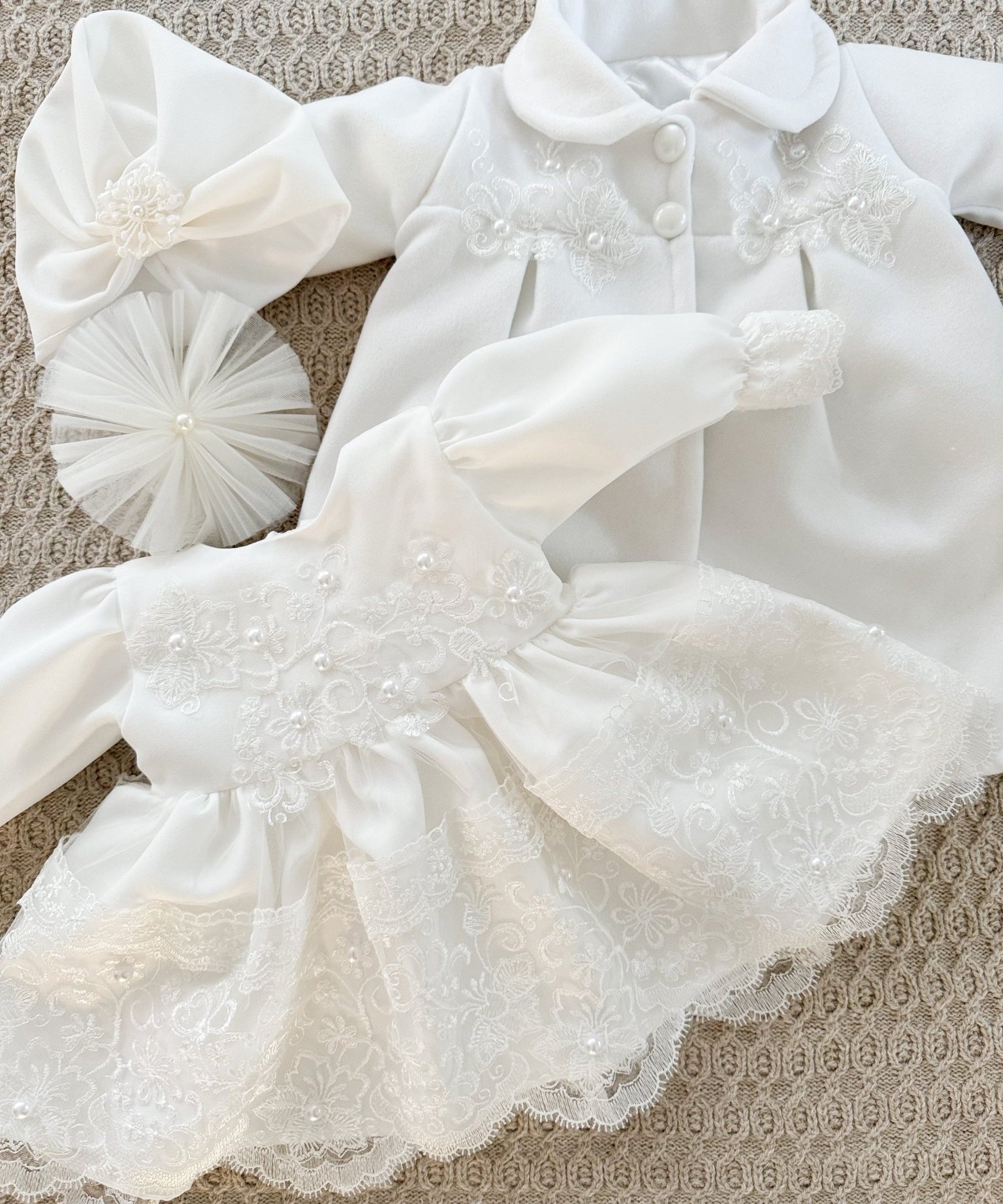 Rochie botez fetita alba Jaysa - Botez bebelusi
