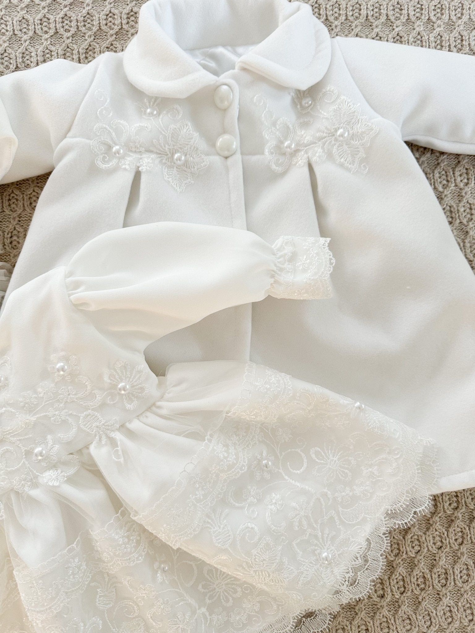 Rochie botez fetita alba Jaysa - Botez bebelusi