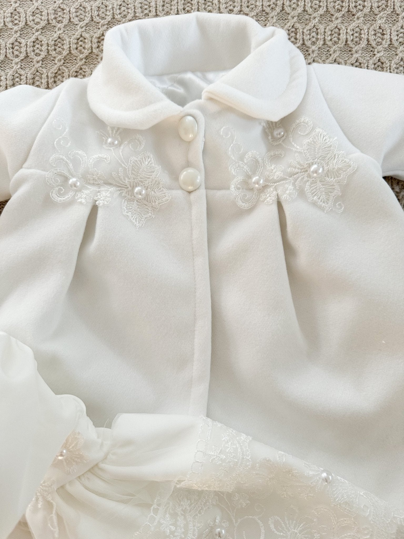 Rochie botez fetita alba Jaysa - Botez bebelusi