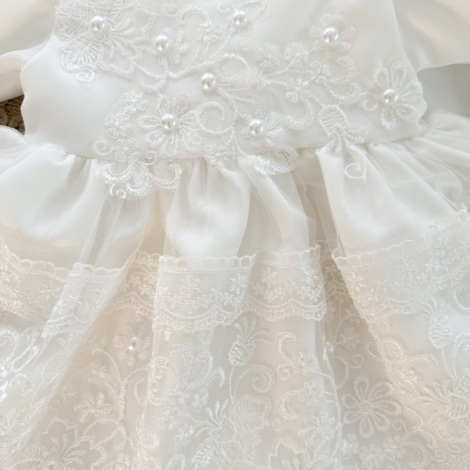 Rochie botez fetita alba Jaysa - Botez bebelusi