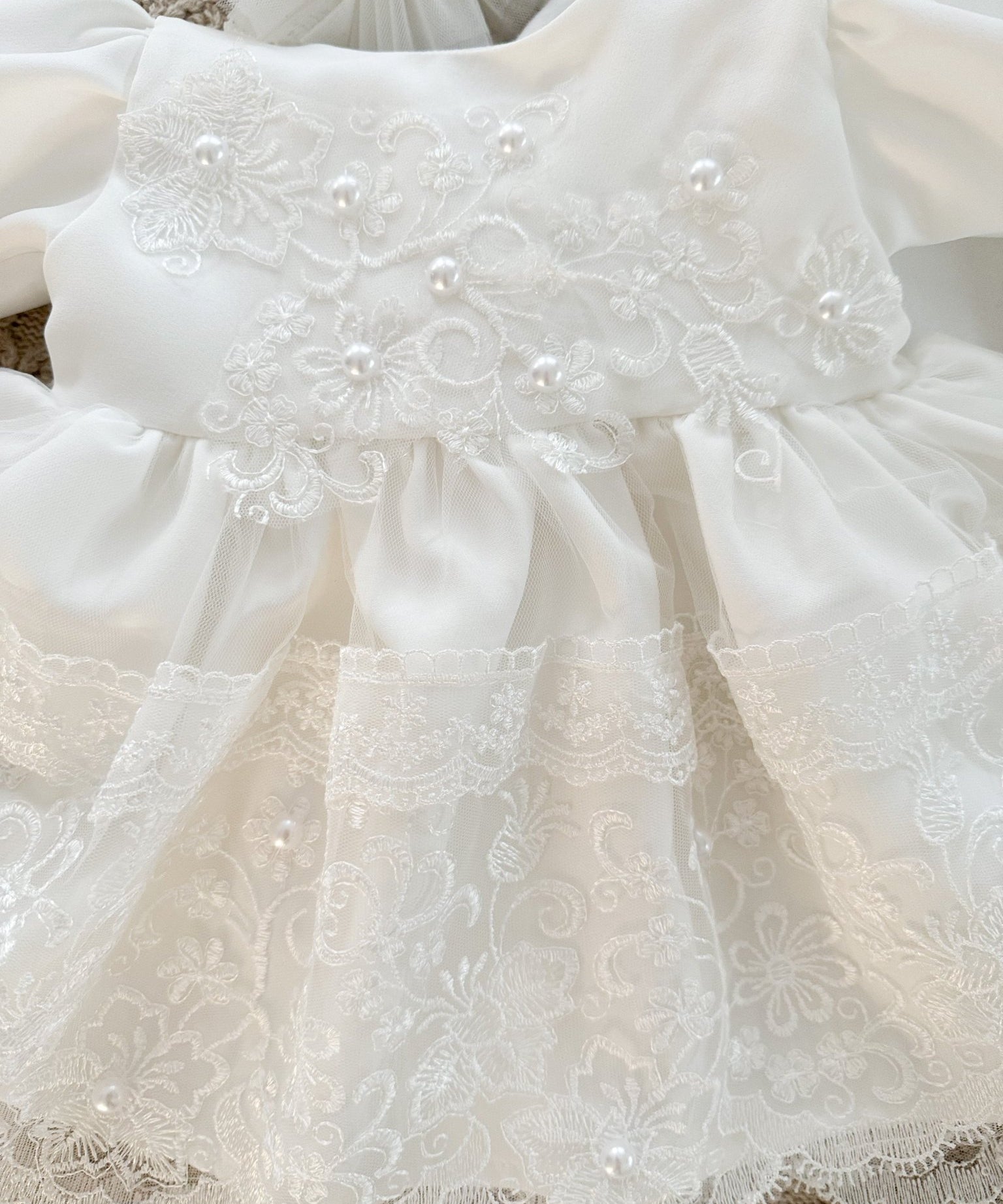 Rochie botez fetita alba Jaysa - Botez bebelusi