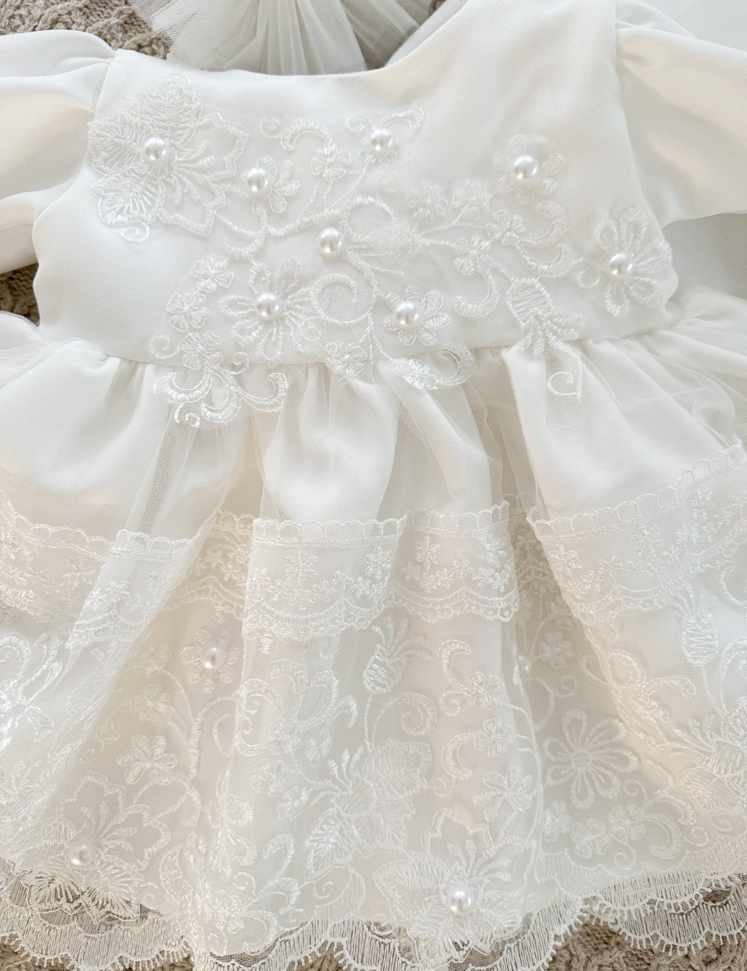 Rochie botez fetita alba Jaysa - Botez bebelusi