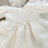 Rochie botez fetita alba Jaysa - Botez bebelusi