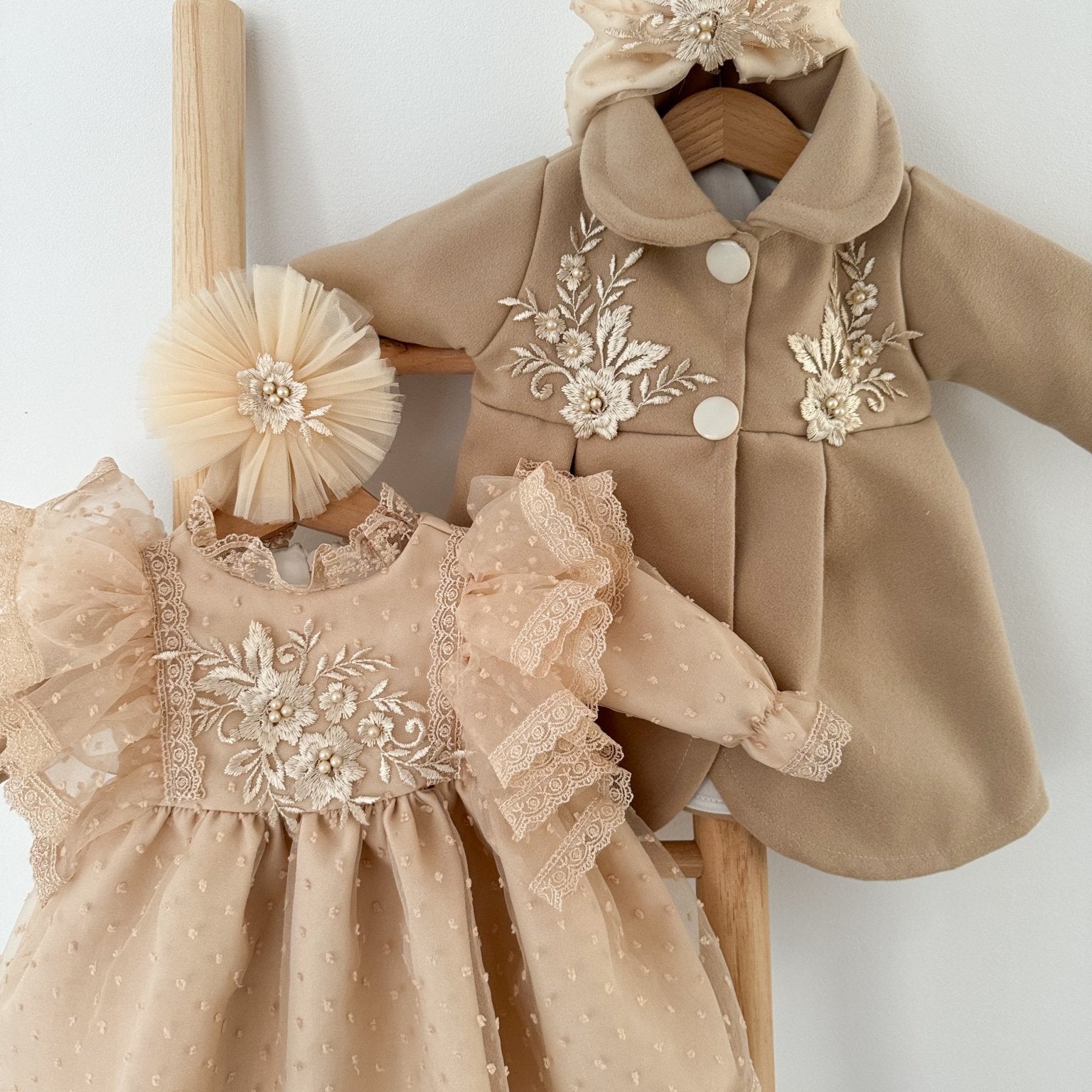 Rochie botez fetita maro Margot - Botez bebelusi