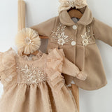 Rochie botez fetita maro Margot - Botez bebelusi