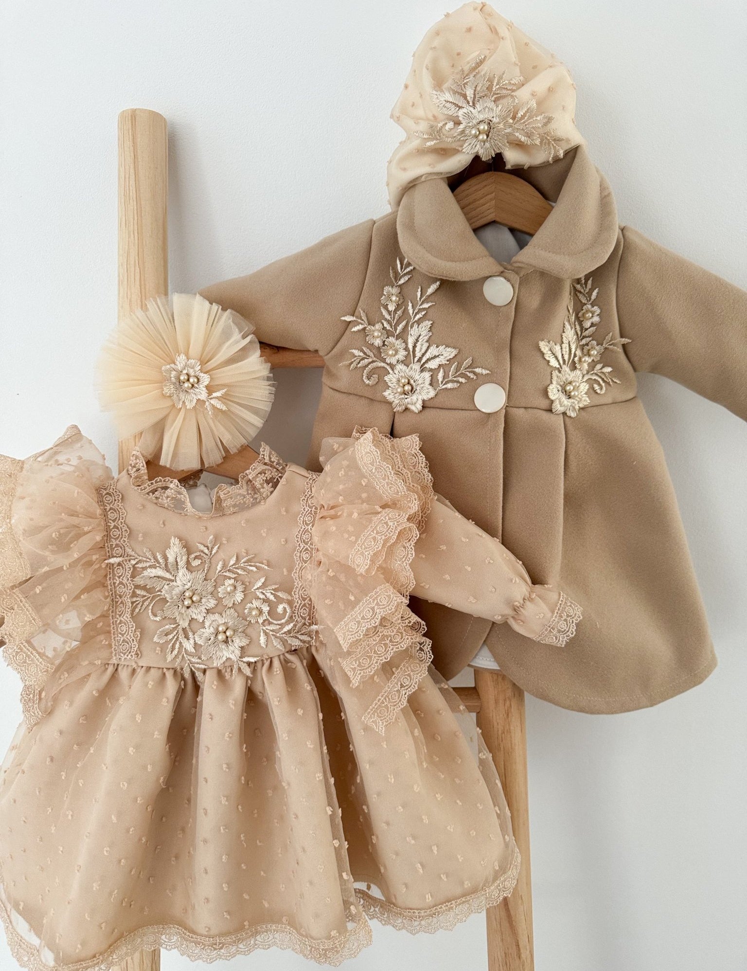 Rochie botez fetita maro Margot - Botez bebelusi