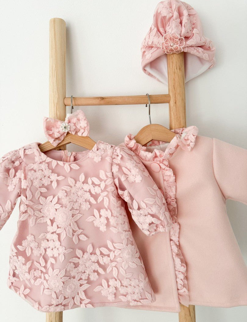 Rochie botez fetita roz Morgana - Botez bebelusi