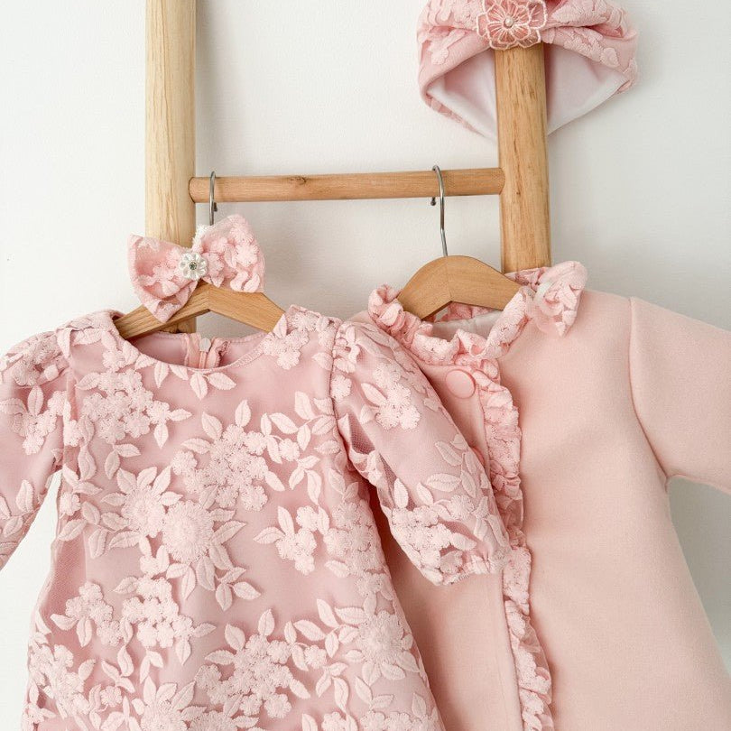 Rochie botez fetita roz Morgana - Botez bebelusi