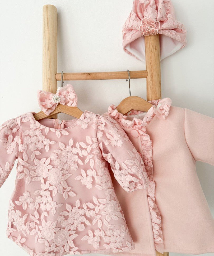 Rochie botez fetita roz Morgana - Botez bebelusi