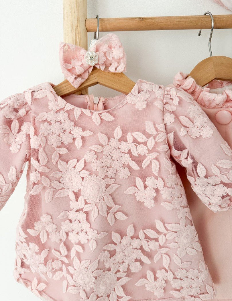 Rochie botez fetita roz Morgana - Botez bebelusi