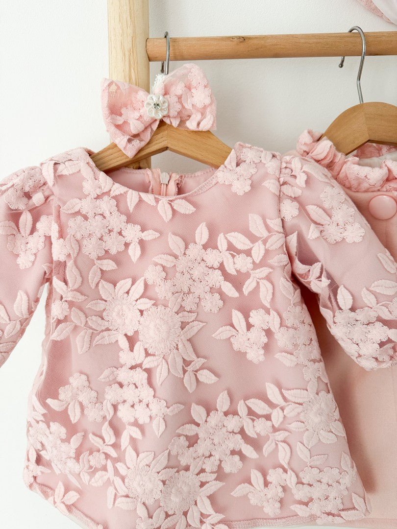 Rochie botez fetita roz Morgana - Botez bebelusi
