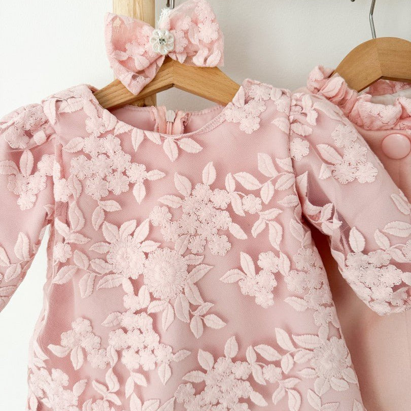 Rochie botez fetita roz Morgana - Botez bebelusi