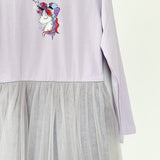 Rochie fetita lila cu unicorn - Botez bebelusi
