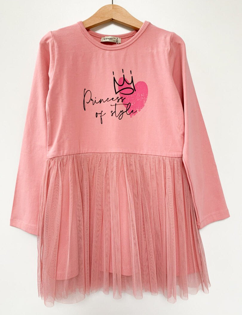 Rochie fetita roz Princess - Botez bebelusi