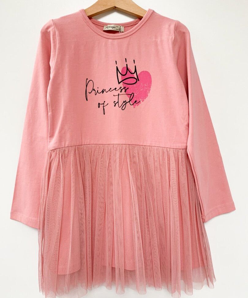 Rochie fetita roz Princess - Botez bebelusi