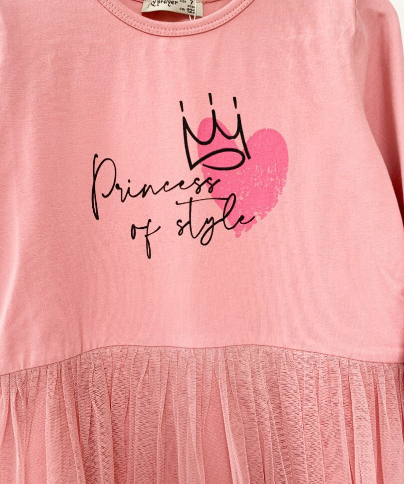 Rochie fetita roz Princess - Botez bebelusi