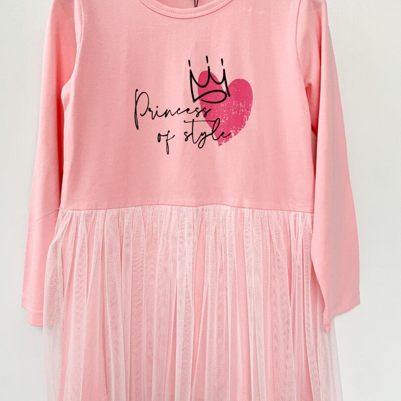 Rochie fetita roz pudra Princess - Botez bebelusi