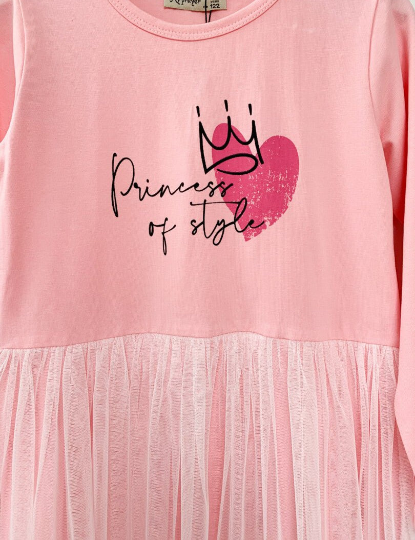 Rochie fetita roz pudra Princess - Botez bebelusi