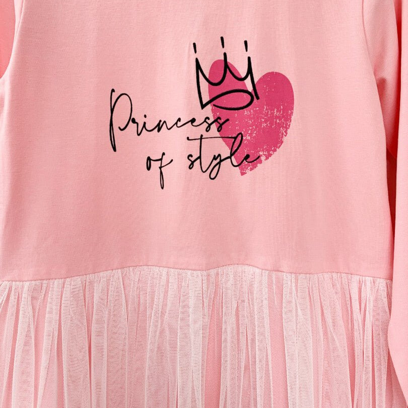 Rochie fetita roz pudra Princess - Botez bebelusi