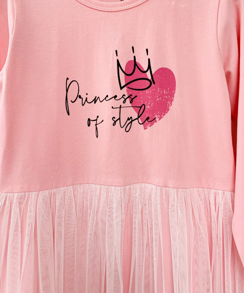 Rochie fetita roz pudra Princess - Botez bebelusi