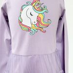 Rochie lila cu unicorn - Botez bebelusi
