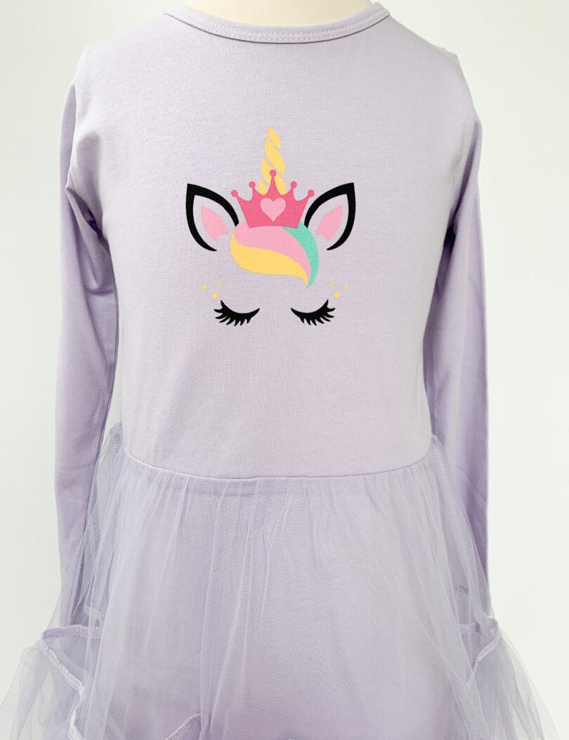 Rochie lila unicorn printesa - Botez bebelusi