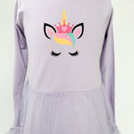 Rochie lila unicorn printesa - Botez bebelusi