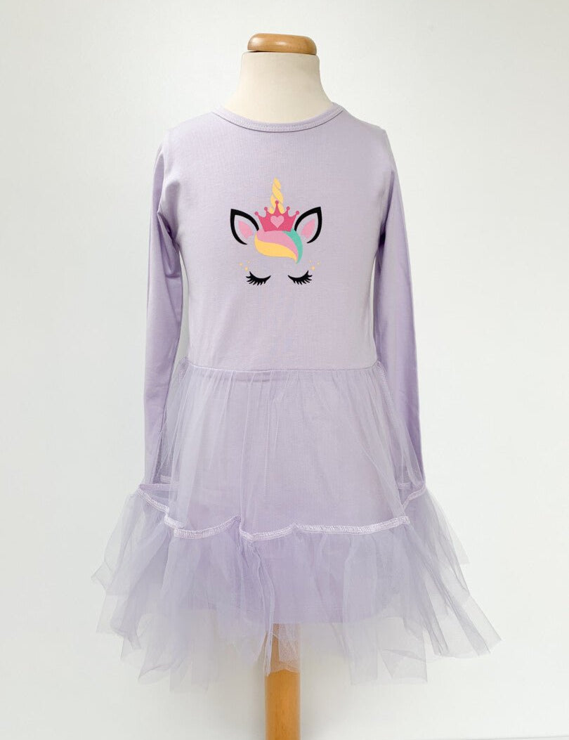 Rochie lila unicorn printesa - Botez bebelusi