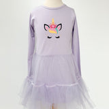 Rochie lila unicorn printesa - Botez bebelusi