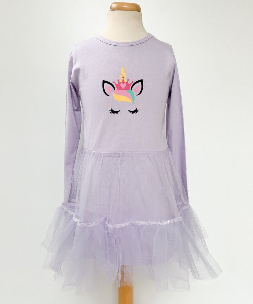 Rochie lila unicorn printesa - Botez bebelusi