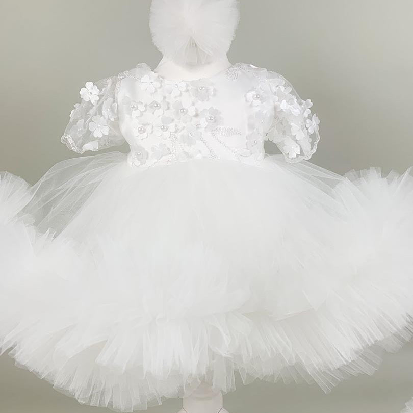 Rochie pentru botez cu volan - Botez bebelusi