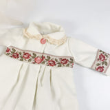 Rochie pentru botez Sorina, brau cu trandafiri - Botez bebelusi