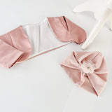 Rochita eleganta pentru bebelusi cu bentita, turban si bolero confortabil - Eduarda - Botez bebelusi