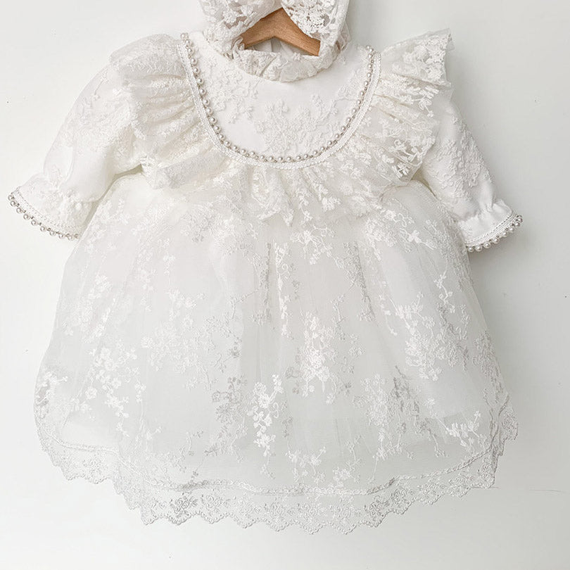 Rochita pentru botez , culoare alba,Rebeca - Botez bebelusi