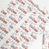 Sac de dormit bebe 2 piese - alb cu trenulet - Botez bebelusi