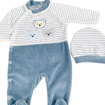 Salopeta albastra cu ursuleti - Botez bebelusi