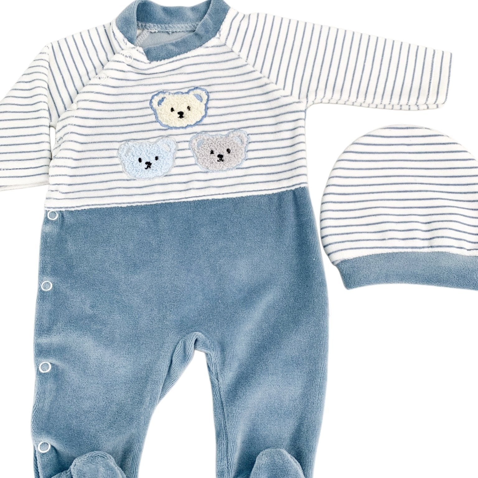 Salopeta albastra cu ursuleti - Botez bebelusi