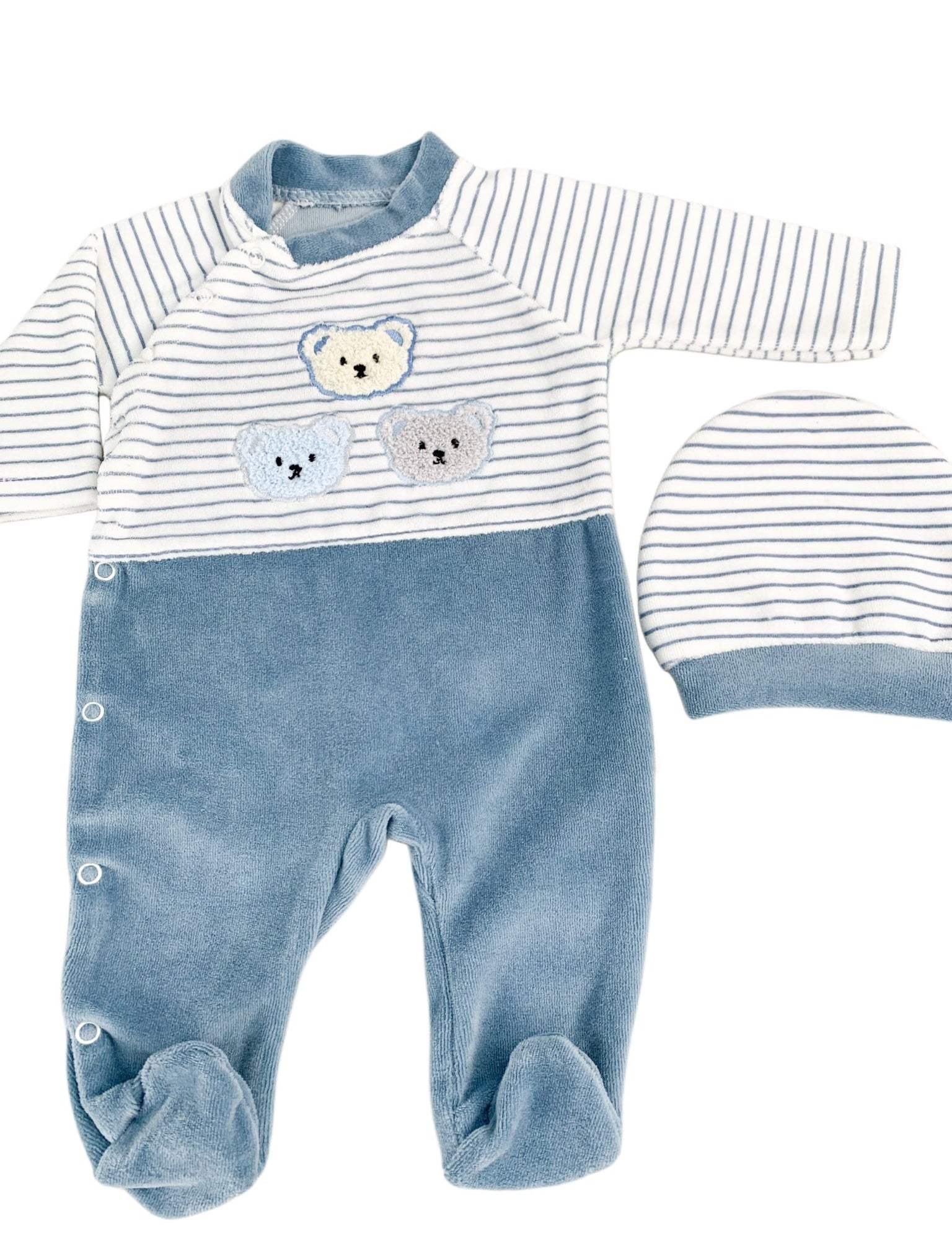 Salopeta albastra cu ursuleti - Botez bebelusi