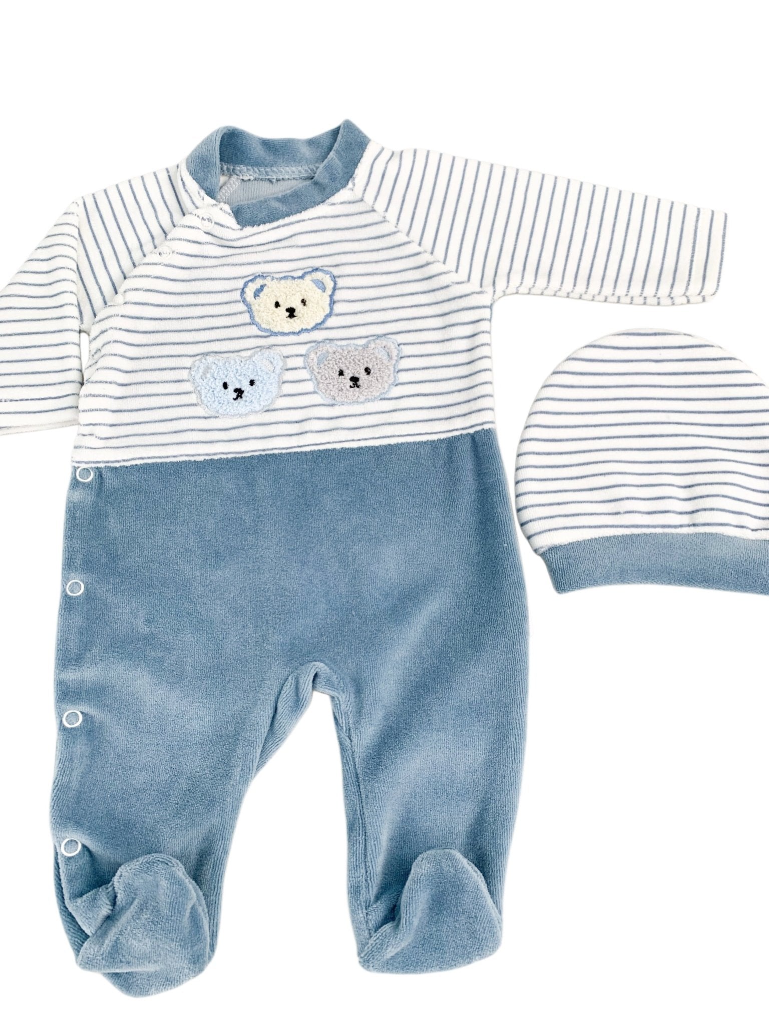 Salopeta albastra cu ursuleti - Botez bebelusi