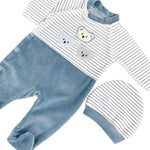 Salopeta albastra cu ursuleti - Botez bebelusi