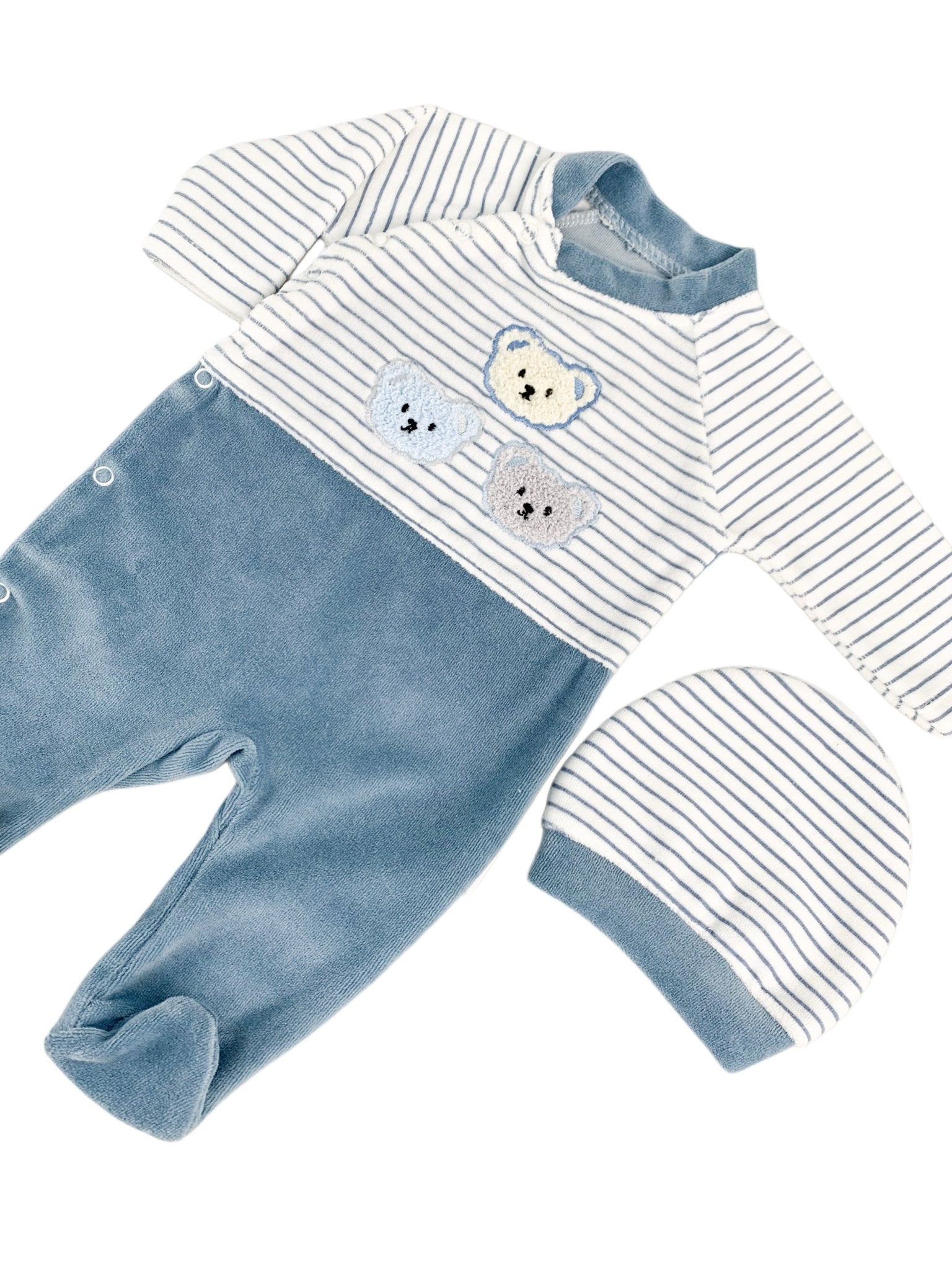 Salopeta albastra cu ursuleti - Botez bebelusi