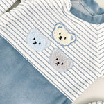 Salopeta albastra cu ursuleti - Botez bebelusi