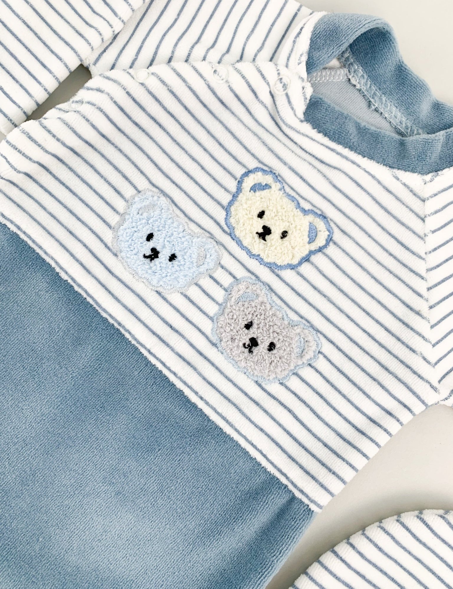 Salopeta albastra cu ursuleti - Botez bebelusi