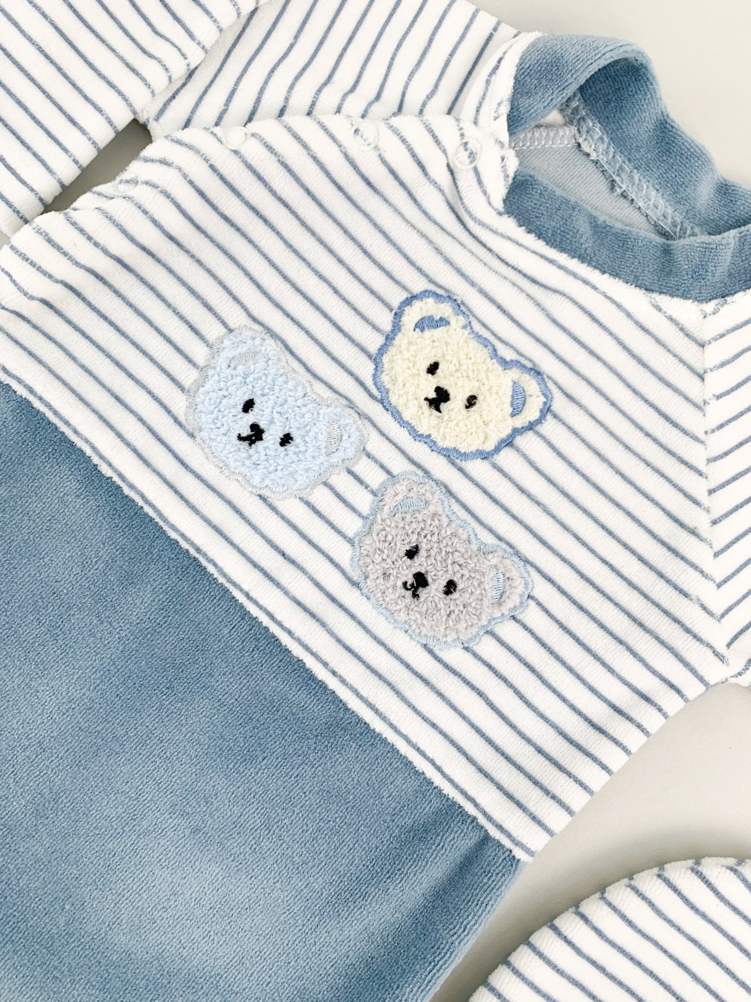 Salopeta albastra cu ursuleti - Botez bebelusi