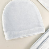 Salopeta albastra pufoasa baiat cu ursulet si iepuras - Botez bebelusi