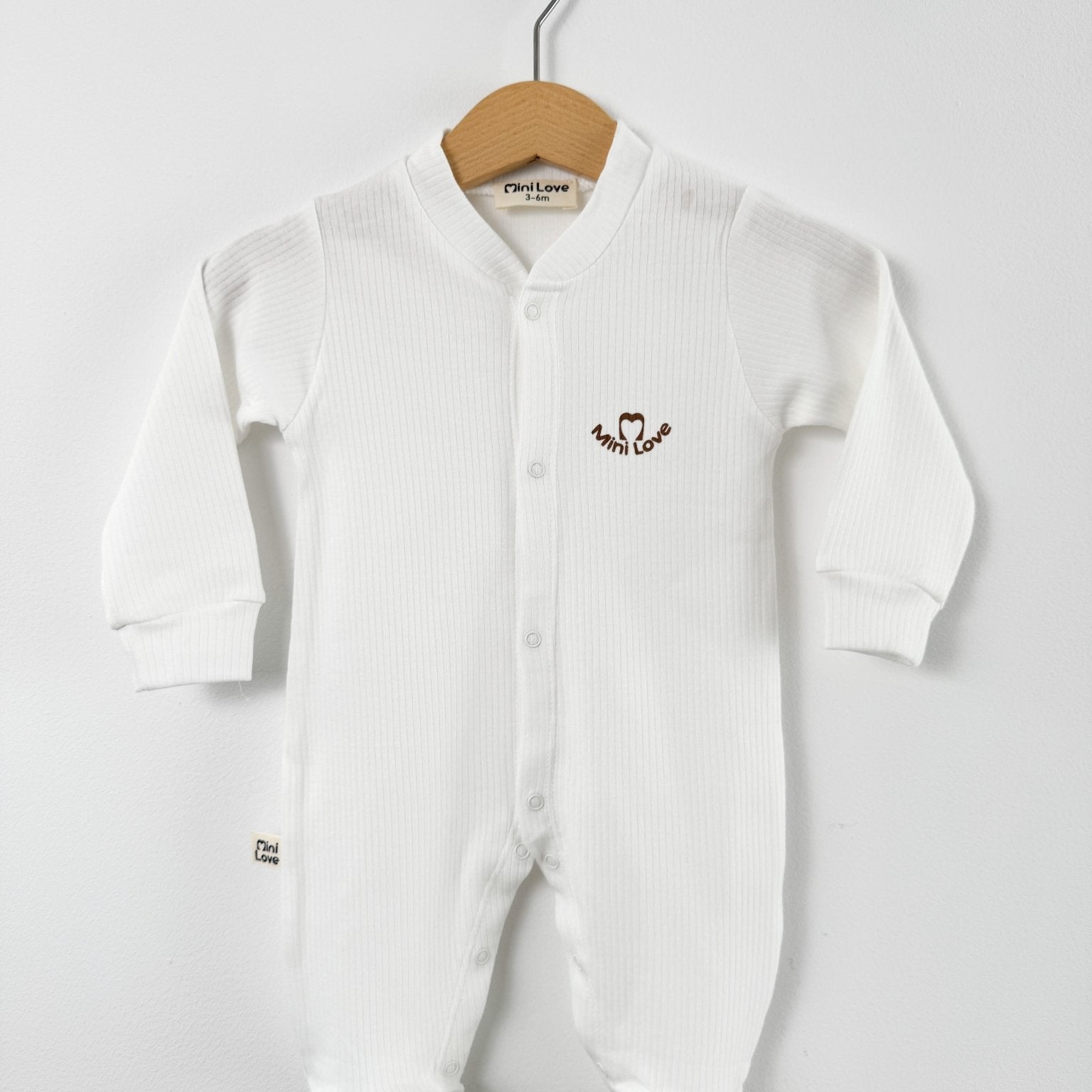 Salopeta baiat alb logo mini love - Botez bebelusi