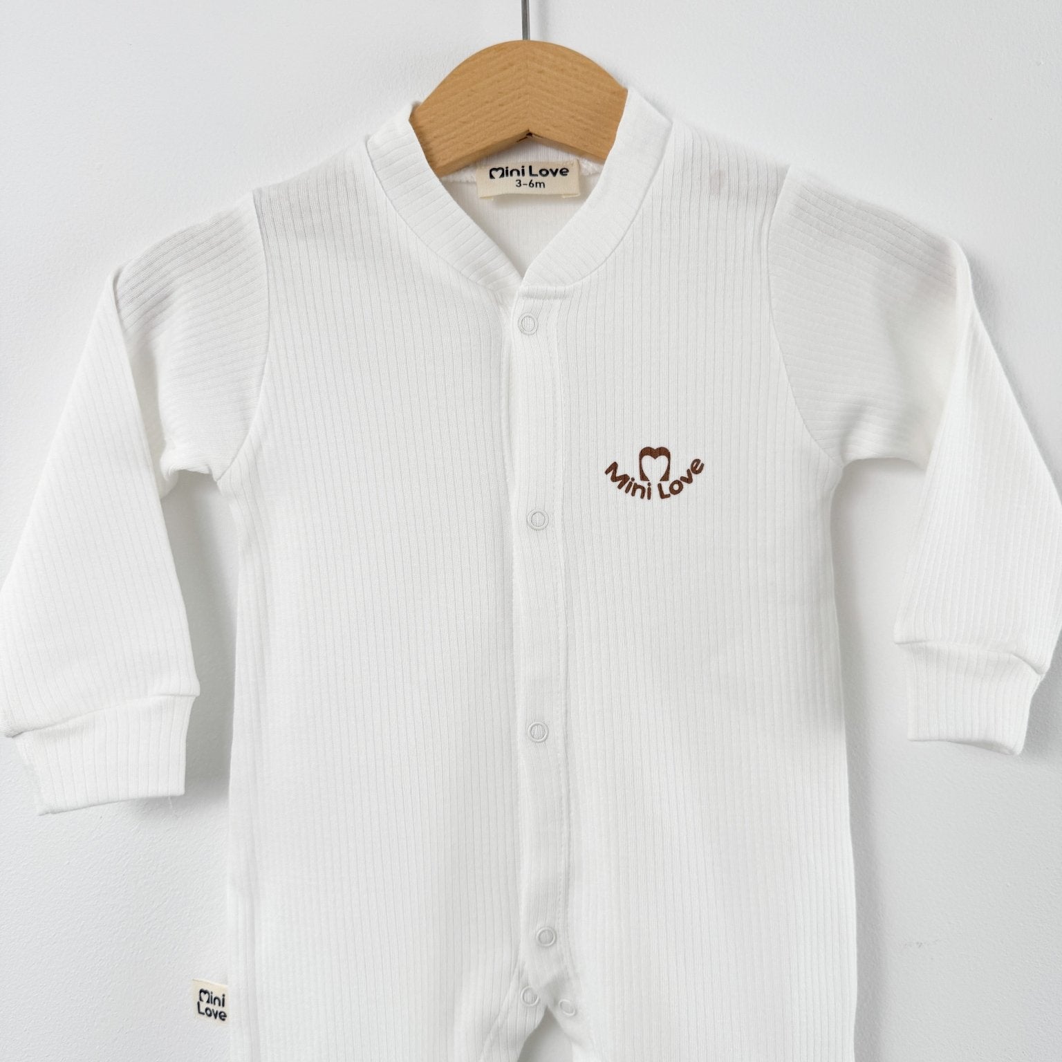 Salopeta baiat alb logo mini love - Botez bebelusi