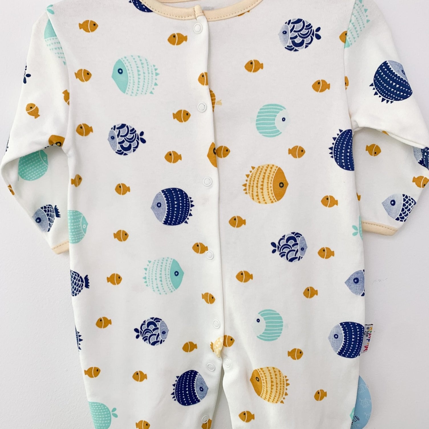 Salopeta baiat alba cu animale marine - Botez bebelusi