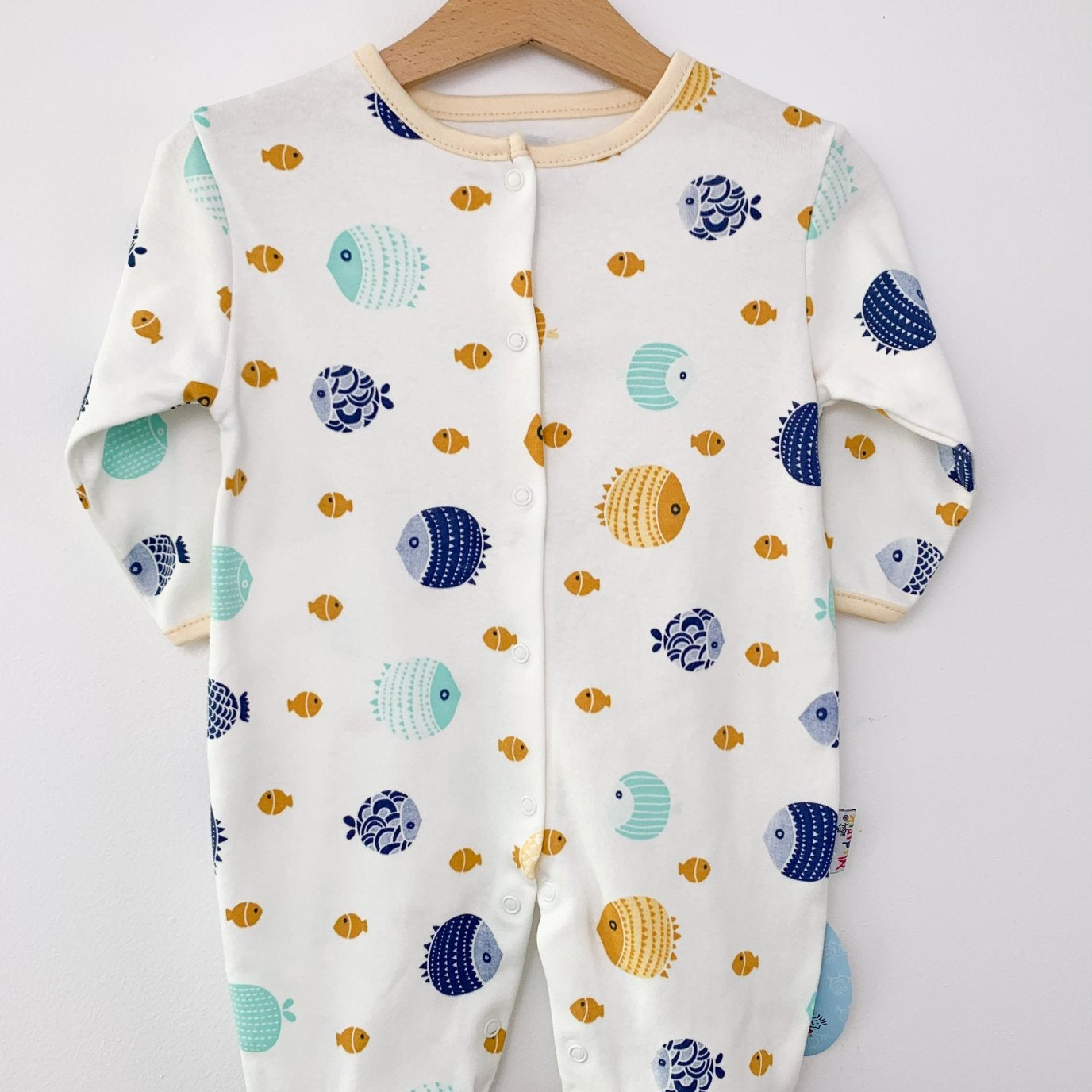 Salopeta baiat alba cu animale marine - Botez bebelusi