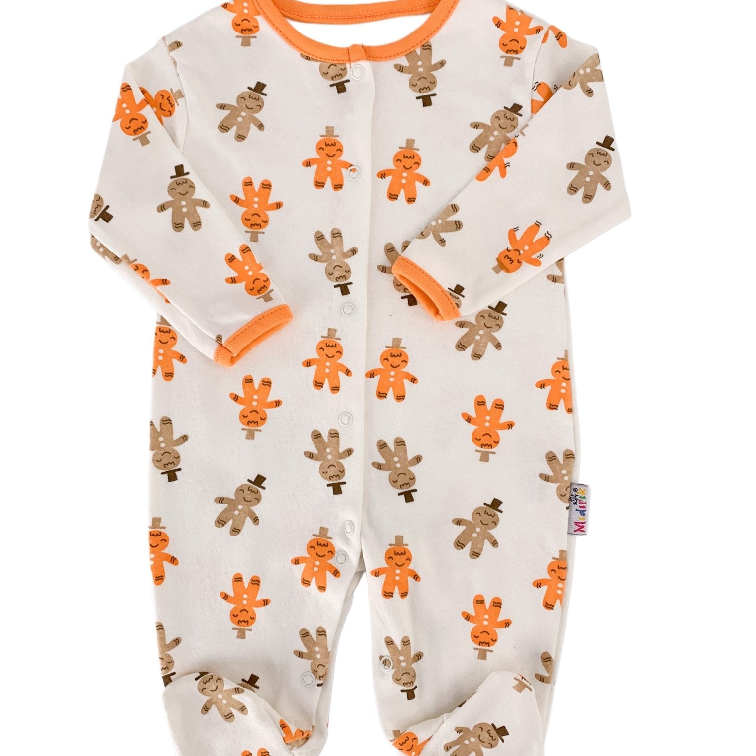 Salopeta baiat alba cu portocaliu - Botez bebelusi